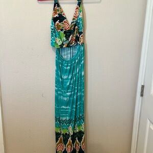 Vibrant Halter Maxi Dress